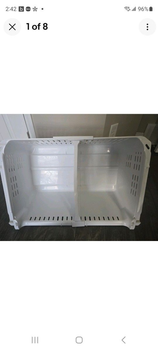 Samsung DA63-04251 Refrigerator Freezer Drawer/Basket with Drawer Divider OEM.