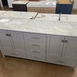 72” Double Sink Bathroom Vanity - Showroom Sample