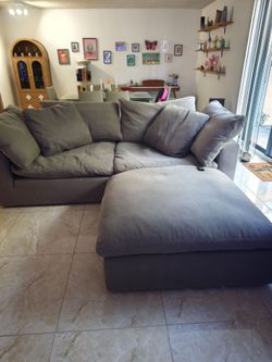 Gray Sectional Sofa with ottoman