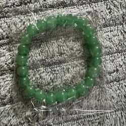 8mm Jade Green Gemstone Bead Stretch Bracelet 