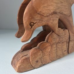 Hand Carved Wooden Napkin Holder 
