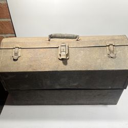 Tool Box Antique Steel  21”x13”x10”