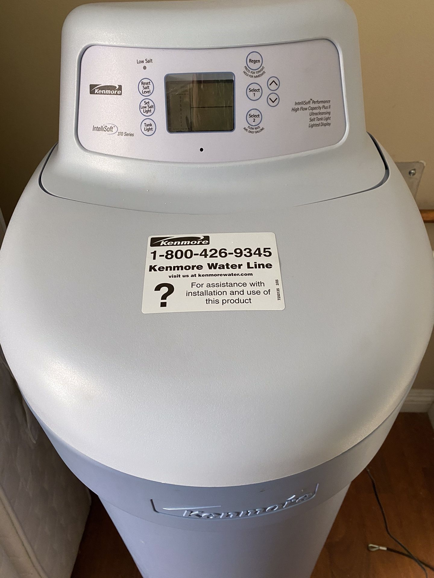 Kenmore Intelli soft 370 series Water softener system