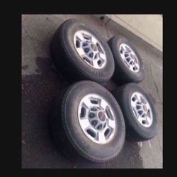 4 — LT245/75r17 8x180 8x7.09 Stock GMC 2500 Silverado Sierra Wheels Rims With Tires!!!!!!!!!!