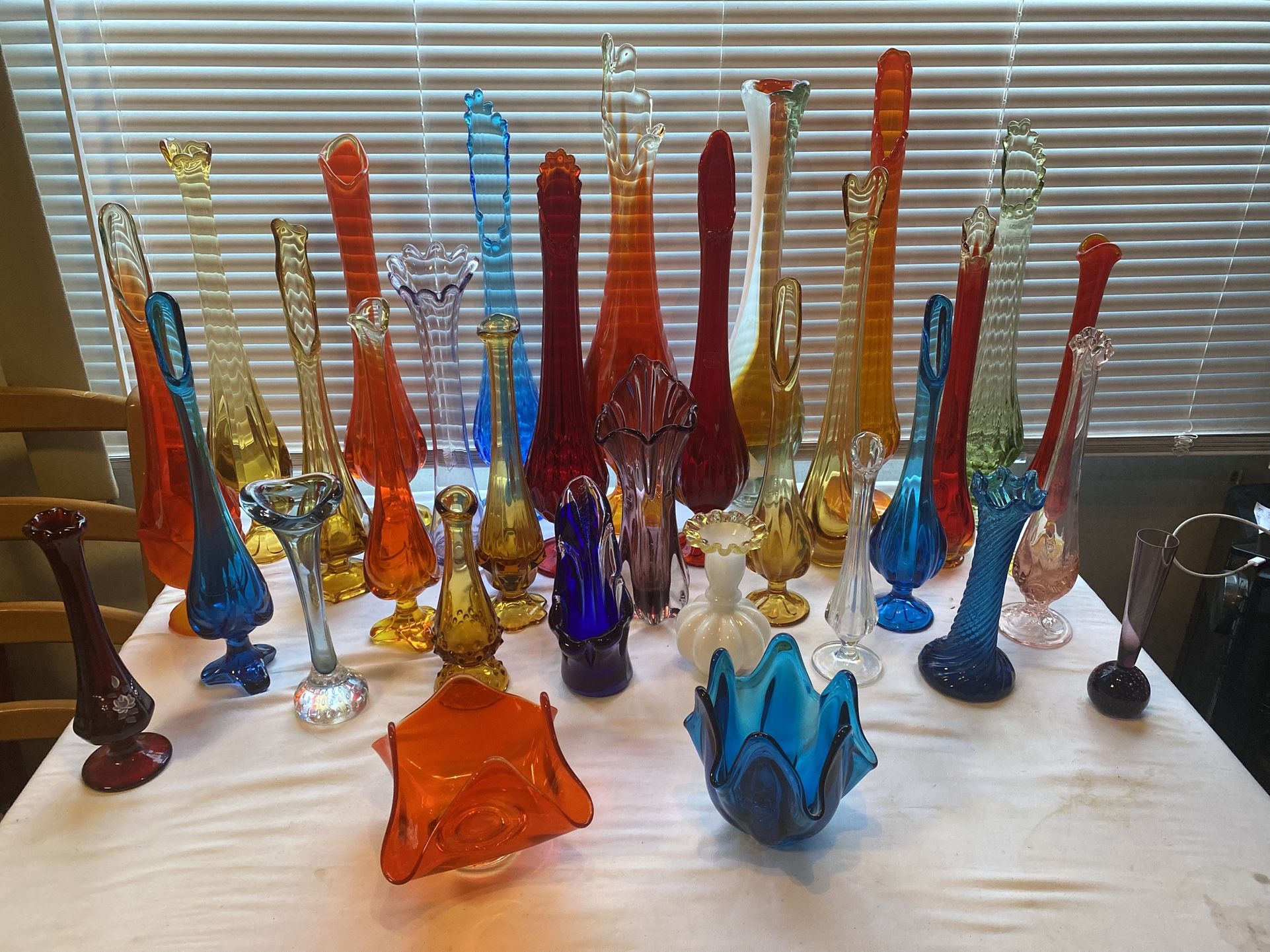 Vintage Swung Glass Vases 