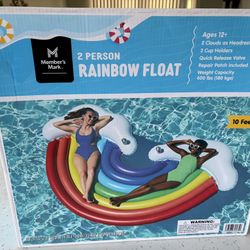 New! Member's Mark 2 Person Rainbow Float