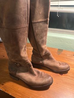 Tall Brown Leather Riding Boots Size: 8.5