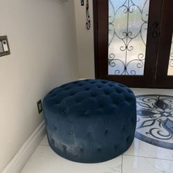 Blue round Ottoman 