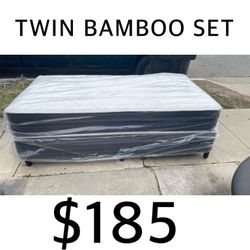 TWIN BAMBOO MATTRESS WITH BOX SPRING 