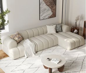 Nimbus 118" Sectional Sofa L-Shape (Homary $2,100) - Moving Sale