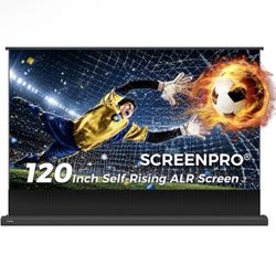 120 inch Non-Tensioned Floor Rising Projector Screen, Motorized Self-Rising ALR Projector Screen