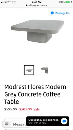 Modern grey concrete coffee table