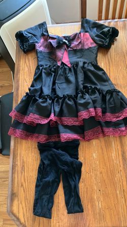Girl vampire dress Halloween costume with stockings (Cash only)