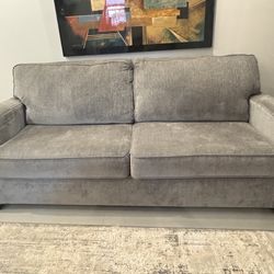 Sofa Measurements: 38 Depth/Inches, 85 Width/Inches, 37 Height/Inches Seat Height: 20 In Weight (lb.): 131 Lb Material: Chenille Color: Gray