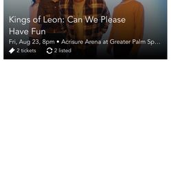 2 Kings Of Leon Tickets- Palm Desert 