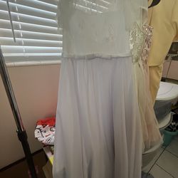 White Chiffon And Lace Girl Dress Size 8-9