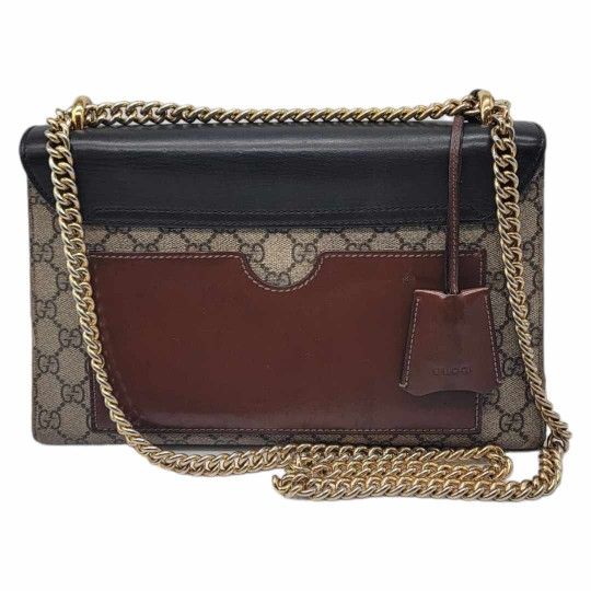 GUCCI MEDIUM GG SUPREME PADLOCK SHOULDER BAG 