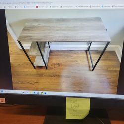 Work Desk With 2 Fixed Shelves