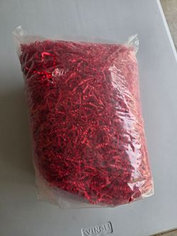 Red shredded paper