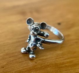 Vintage 1978 Walt Disney Prod. Mickey Mouse Sterling Silver Ring Size 5