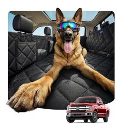 XL Dog Truck Seat Cover for Back Seat with 3 Support Rods