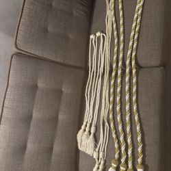 9ft white and gold liturgical cincture, a rope-cord with tassels. Vintage Adjustable Curtain 4ft,2ft