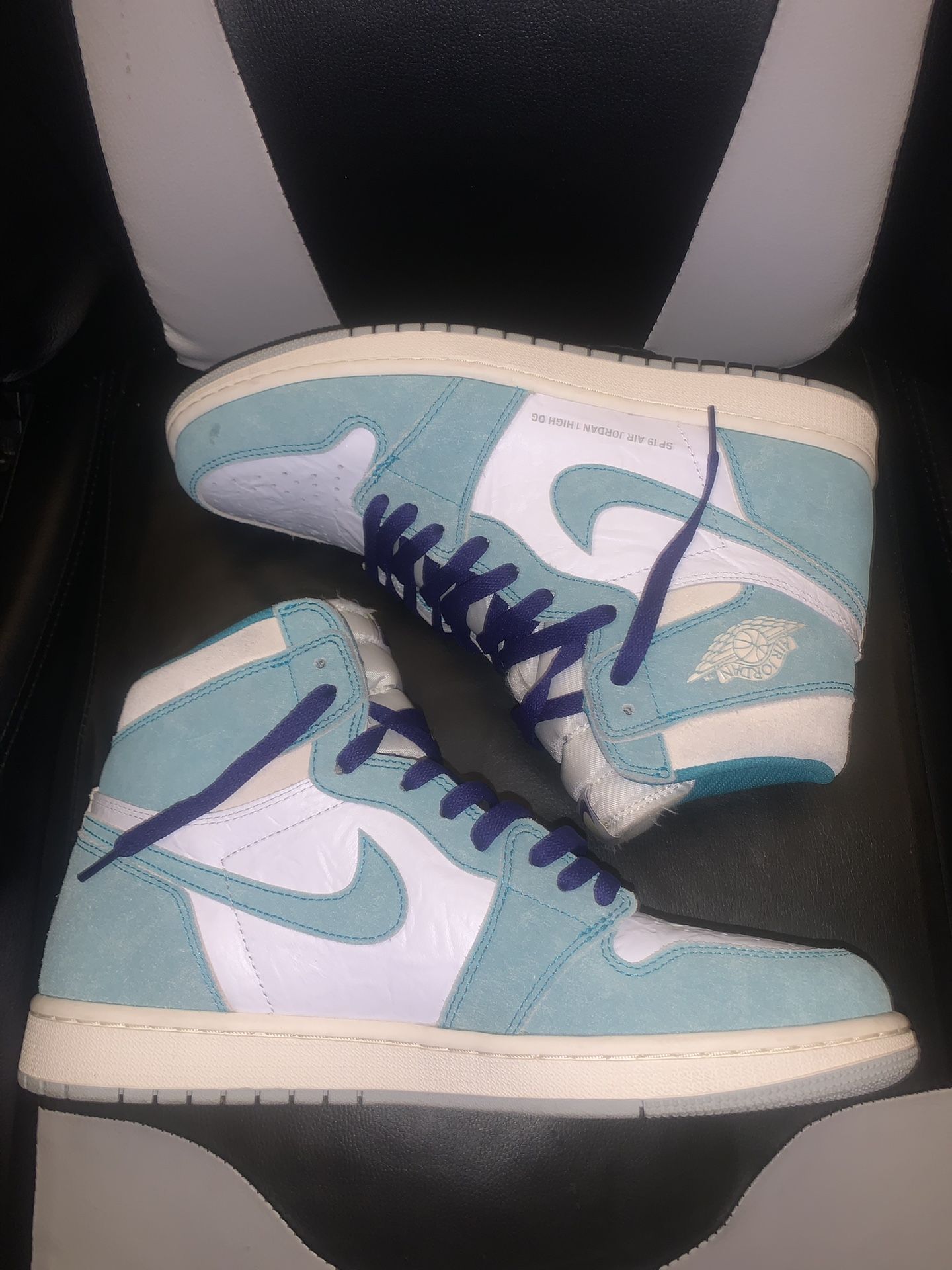 Nike Air Jordan 1 High OG Teal and White Sneakers