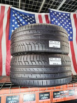 ✅ 2 NICE USED TIRES 245/40ZR18 CONTINENTAL PREMIUMCONTACT6 ALL SEASON HIGH PERFORMANCE 245 40 18
