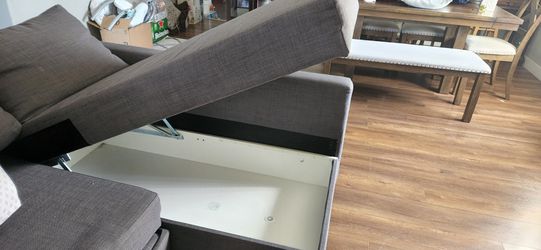 FRIHETEN sleeper sectional,3 seat w/storage, Skiftebo dark gray - IKEA