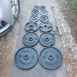 245lbs Olympic Weights+ Curl Bar 