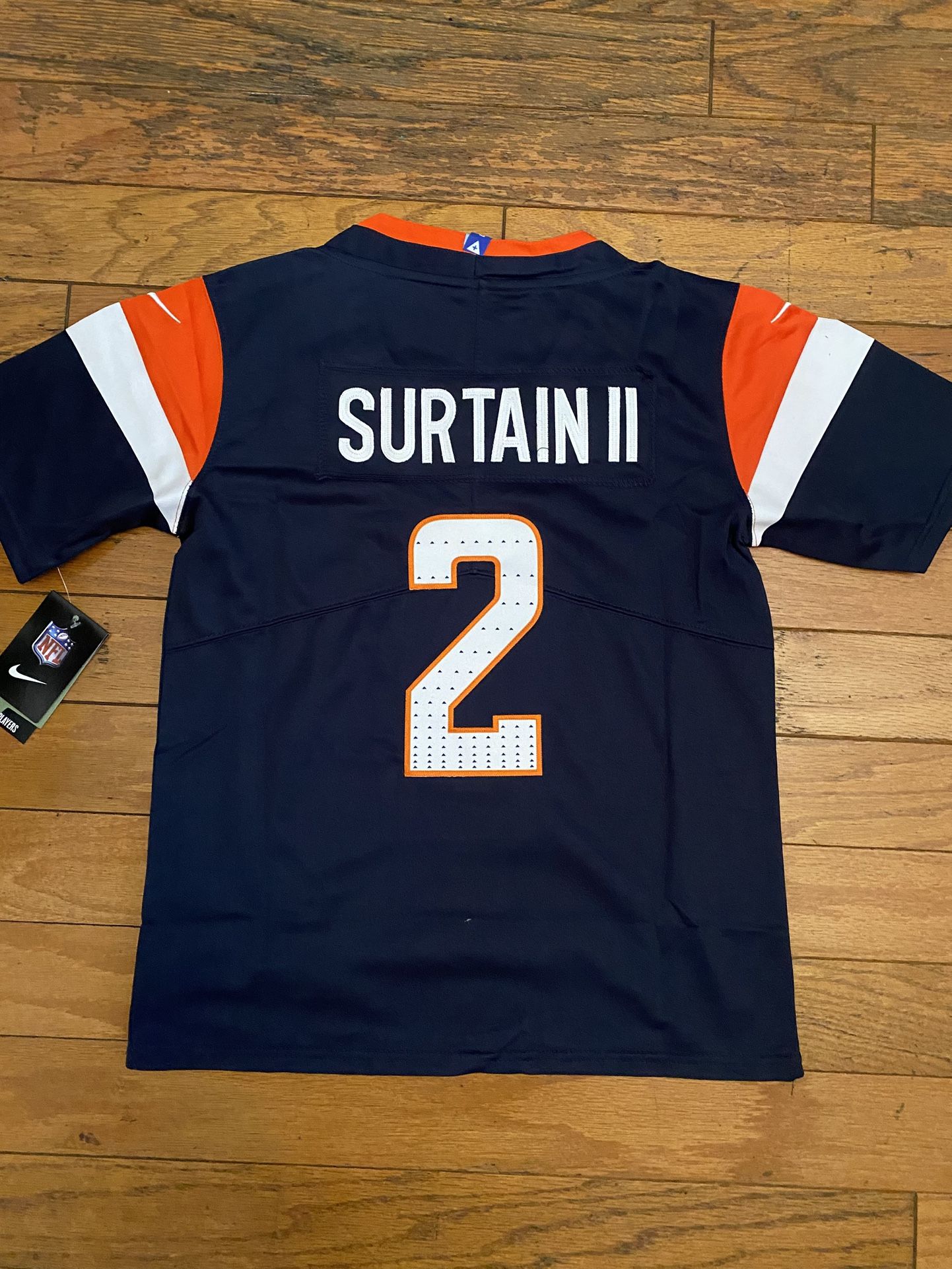 $40 Youth And Adult Navy Denver Broncos Bo Nix Stitched Jersey Also Have Bonitto, Surtain, and hufanga