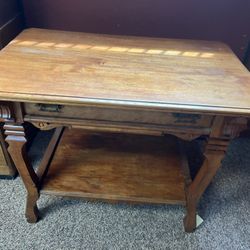 Nice Real Wood Table With Drawer 