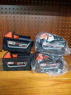 Milwaukee M18 Red lithium XC 5.0 Baterys brand new firm price $70 each