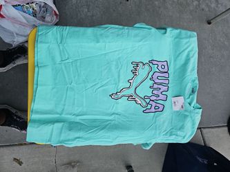 PUMA Melted Cat Graphic Men's T-Shirt - Mint Green