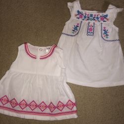 Baby Girl Cotton Dresses Carter’s Lot 2-pc 
