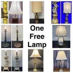 Free lamps. Brass lamp. Ceramic lamp. Table lamp. Desk lamp
