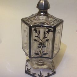 JACK FROST Sugar Tablet Dispenser - Antique Cube Glass Restaurant Advertising Vintage 