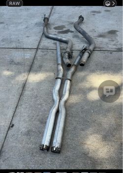 Car parts 215dog charger X pipe from cat back to mofler.. and golf GTI mid resonator to Mofler