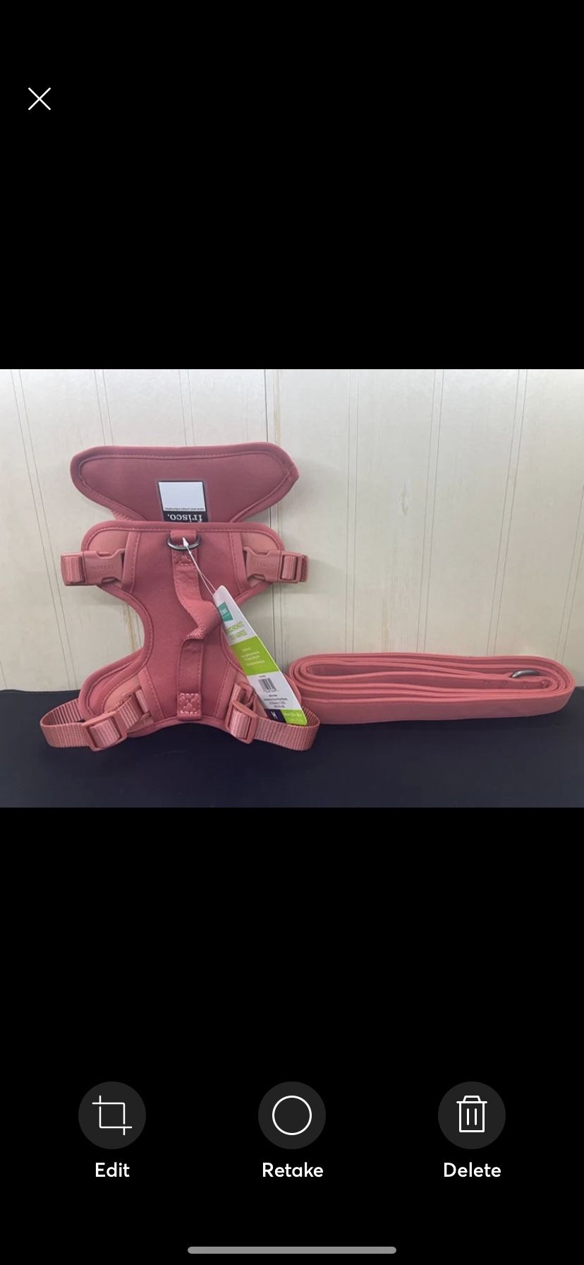 Frisco Comfort Padded Dog Harness w/matching Leash Size M Faded Rose NWT