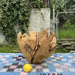 Wooden Planter Bowl