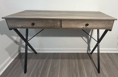 Wood desk with two drawers