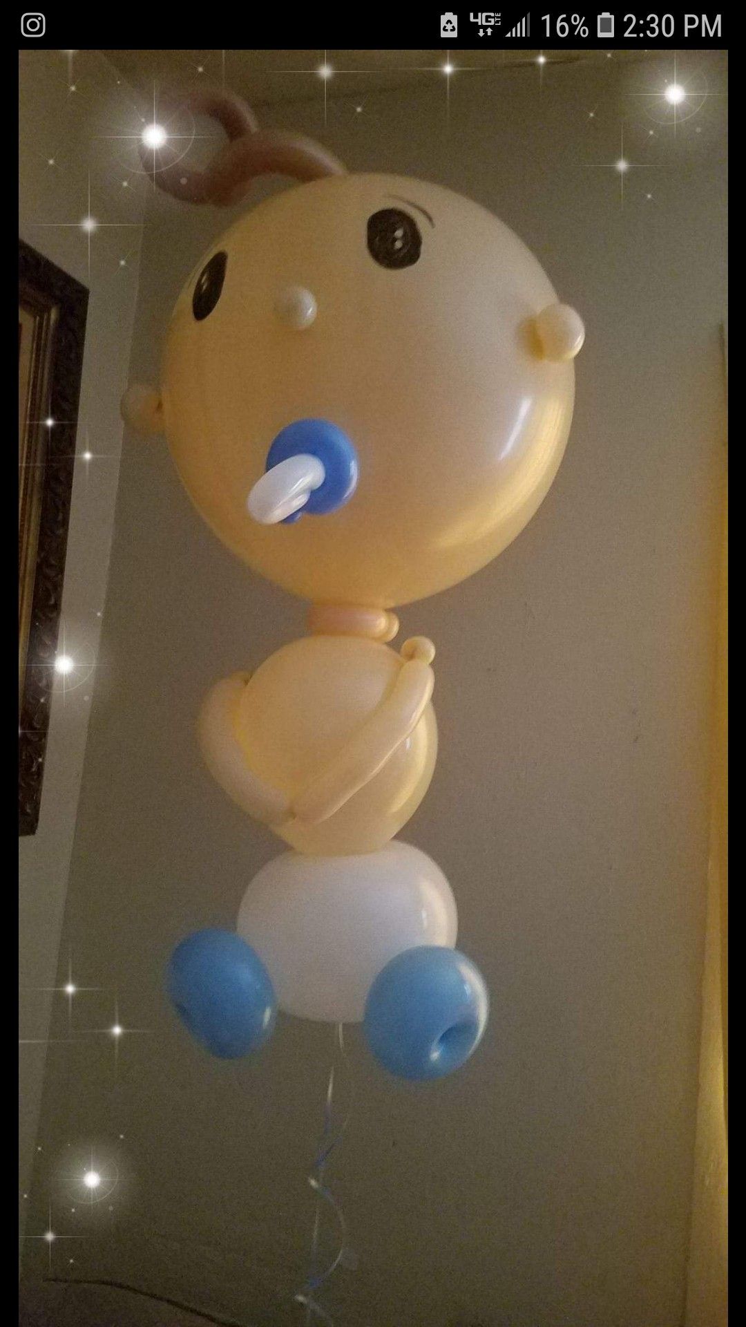 31" big head balloon baby bouquet