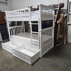 Twin bunk bed and mattress