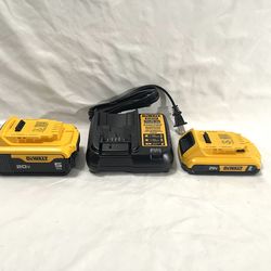 Brand new DeWalt 5Ah and 2Ah batteries with new charger