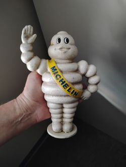 Vintage Heavy Cast iron Michelin Man Bank Rare item