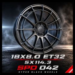 🔥 18x8 5x114.3 HYPER BLACK WHEELS 🔥