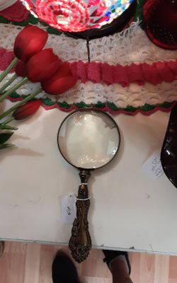 Brass Finish Magnifying Glass- Located In Shelton 