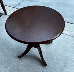 Round Wood Accent Table