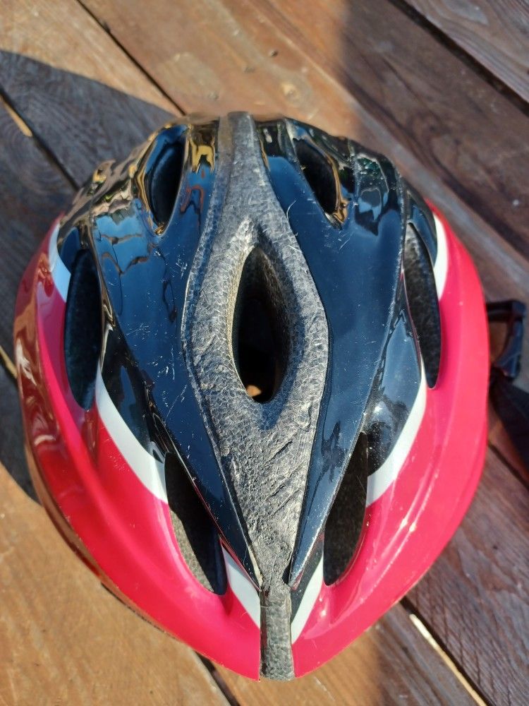 Red & Black Bike Helmet Adult Size