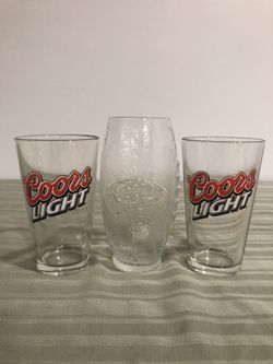 Set of three Coors light glasses￼